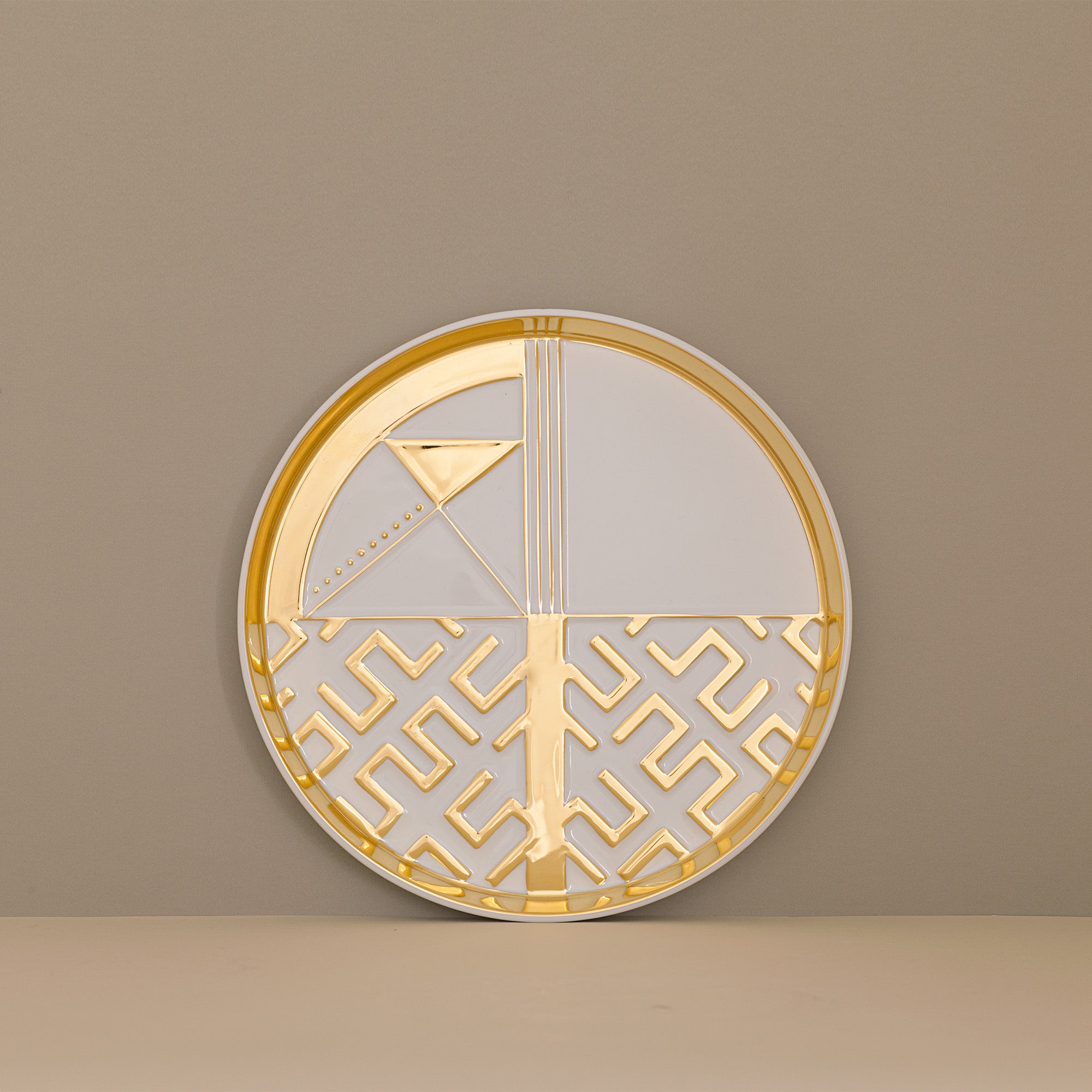 Javaé Porcelain Tray Table Centerpiece (Ø33 x h3 cm) - Holaria